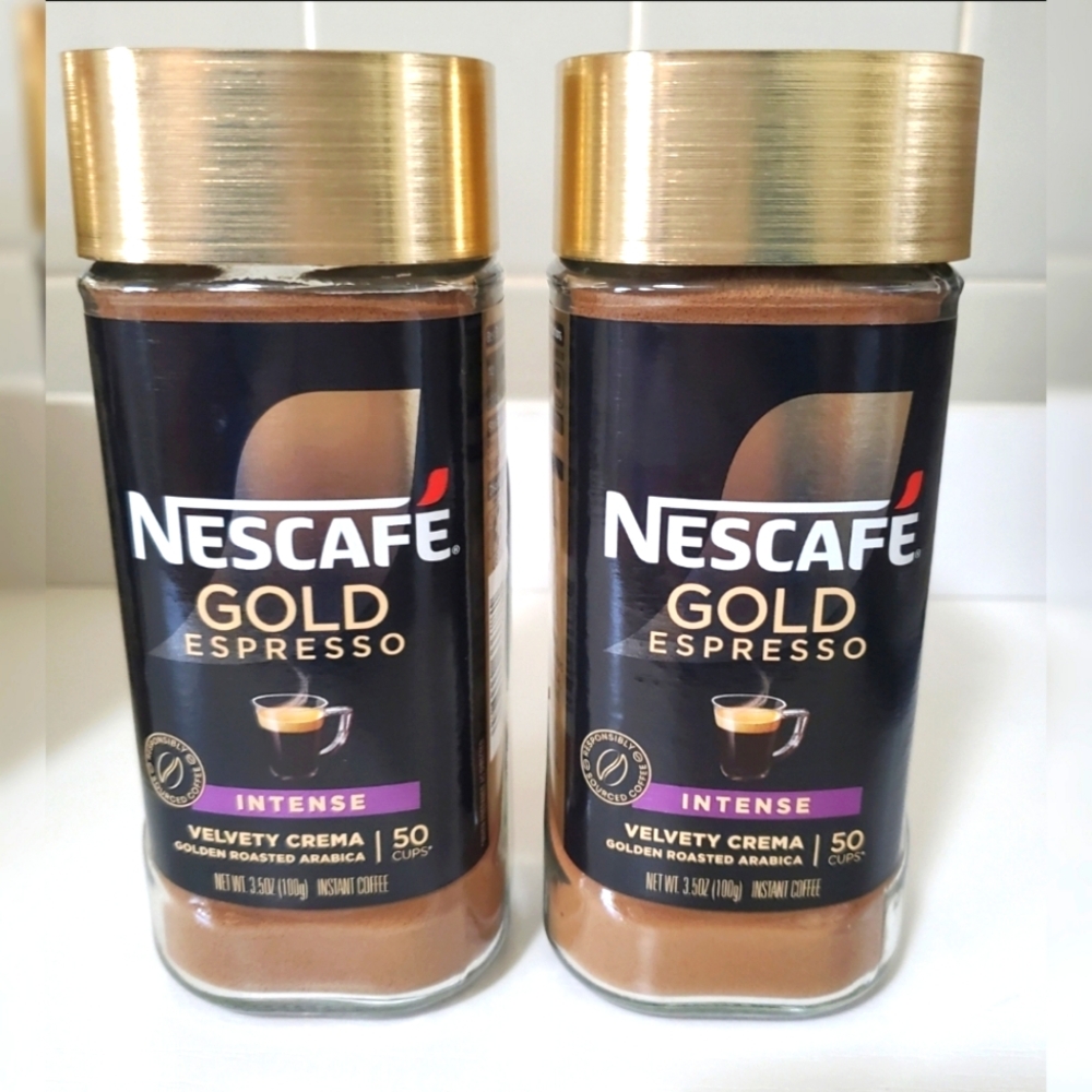 Nescafe gold espresso intense velvety crema instant coffee 2 jars 3.5oz